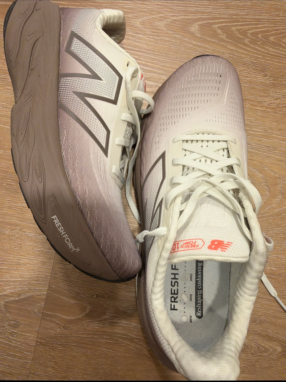 Lightly used New Balance women Fresh Foam Running Shoes - Light Pink/White